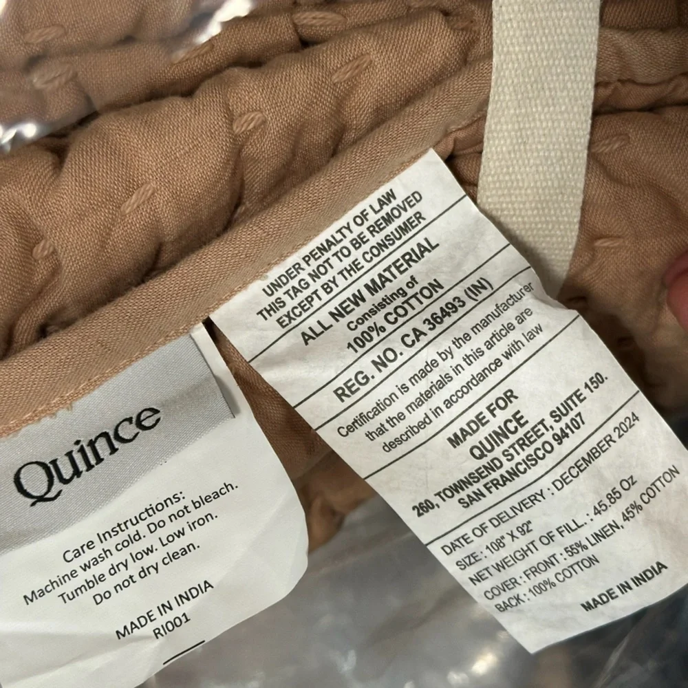 NWOT QUINCE European Linen Cotton Stitch Quilt King/Cal King Desert Sunset 3387 - Picture 9 of 11